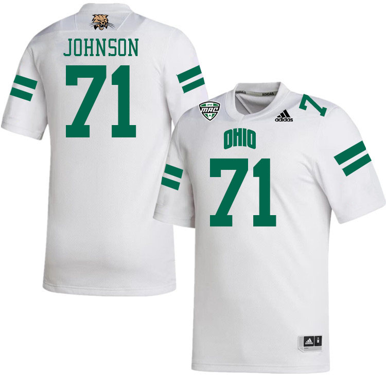 Ohio Bobcats #71 Aidan Johnson College Football Jerseys Stitched-White